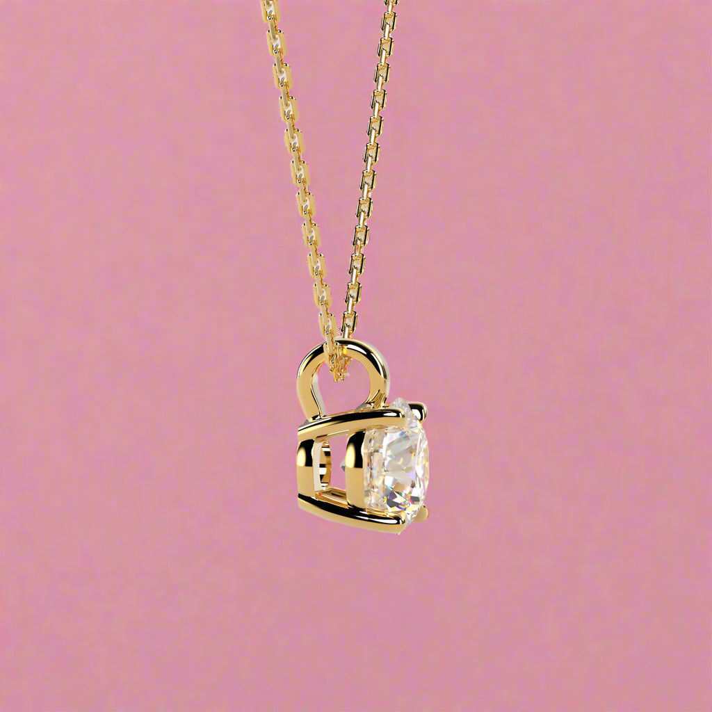 Round Lab Grown Diamond 2CT Solitaire Diamond Pendant