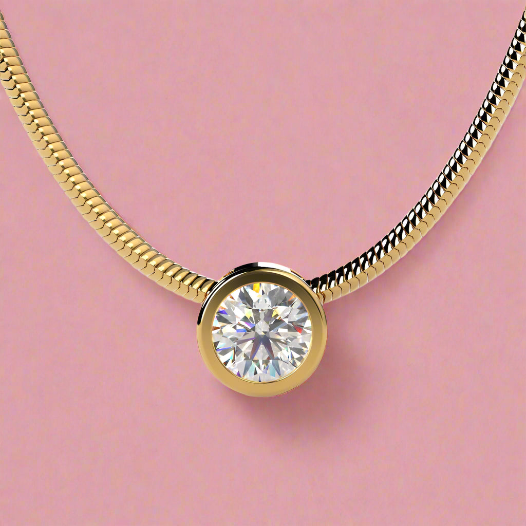 Round Lab Grown Diamond 1.50CT Solitaire Diamond Pendant