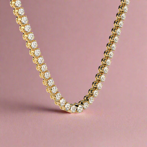 Round 10.86CT Lab Grown Graduating Tennis Necklace
